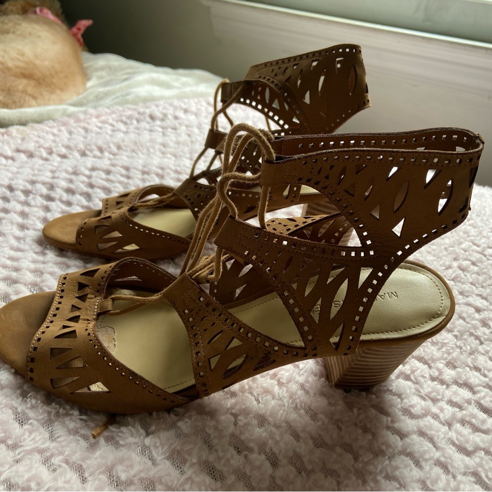 Marc Fisher  Brown Heels with ankle tie wrap